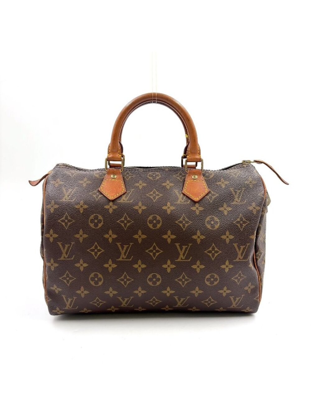 Louis Vuitton Speedy 30 Monogram Leather Brown Light Handbag Gold
